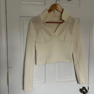 Cream Knit Women's Cropped Top